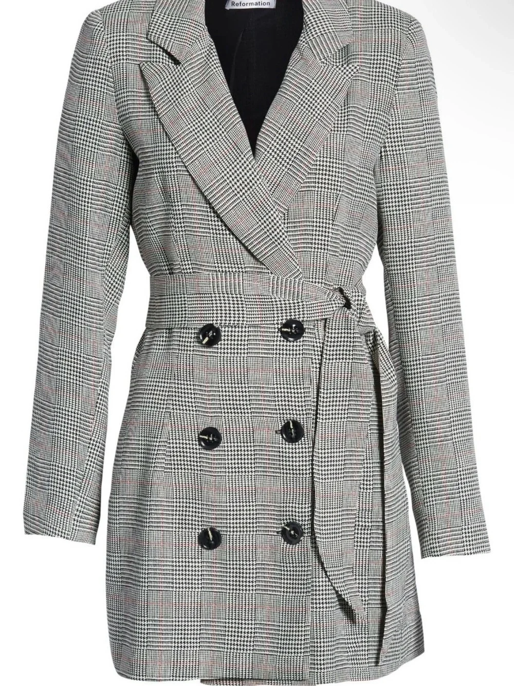 REFORMATION Washington Plaid Double Breasted Blazer Tuxedo Jacket COLE Dress M 6